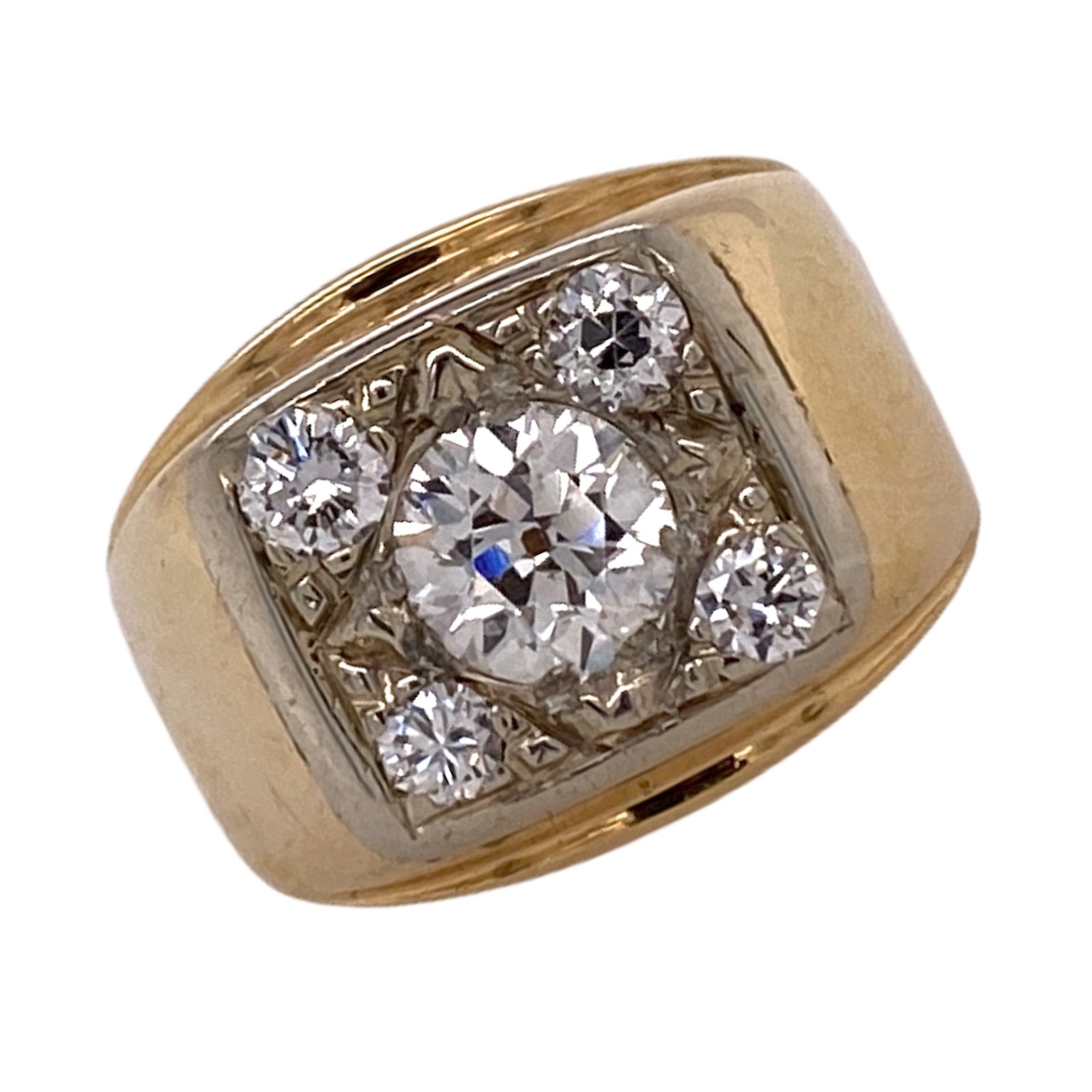14KT Yellow Gold and Diamond Ring for Men | SEHGAL GOLD ORNAMENTS PVT. LTD.